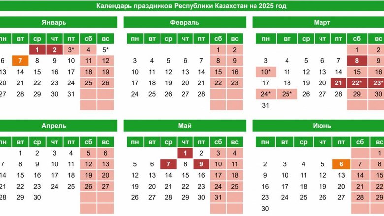 Майские праздники в Казахстане: график выходных и рабочих дней